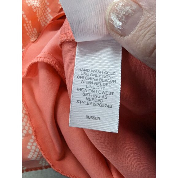 Bisou Bisou Tank Maxi Dress Size 4 Spaghetti Straps Peachy Orange Chevron Stripe - Picture 8 of 8